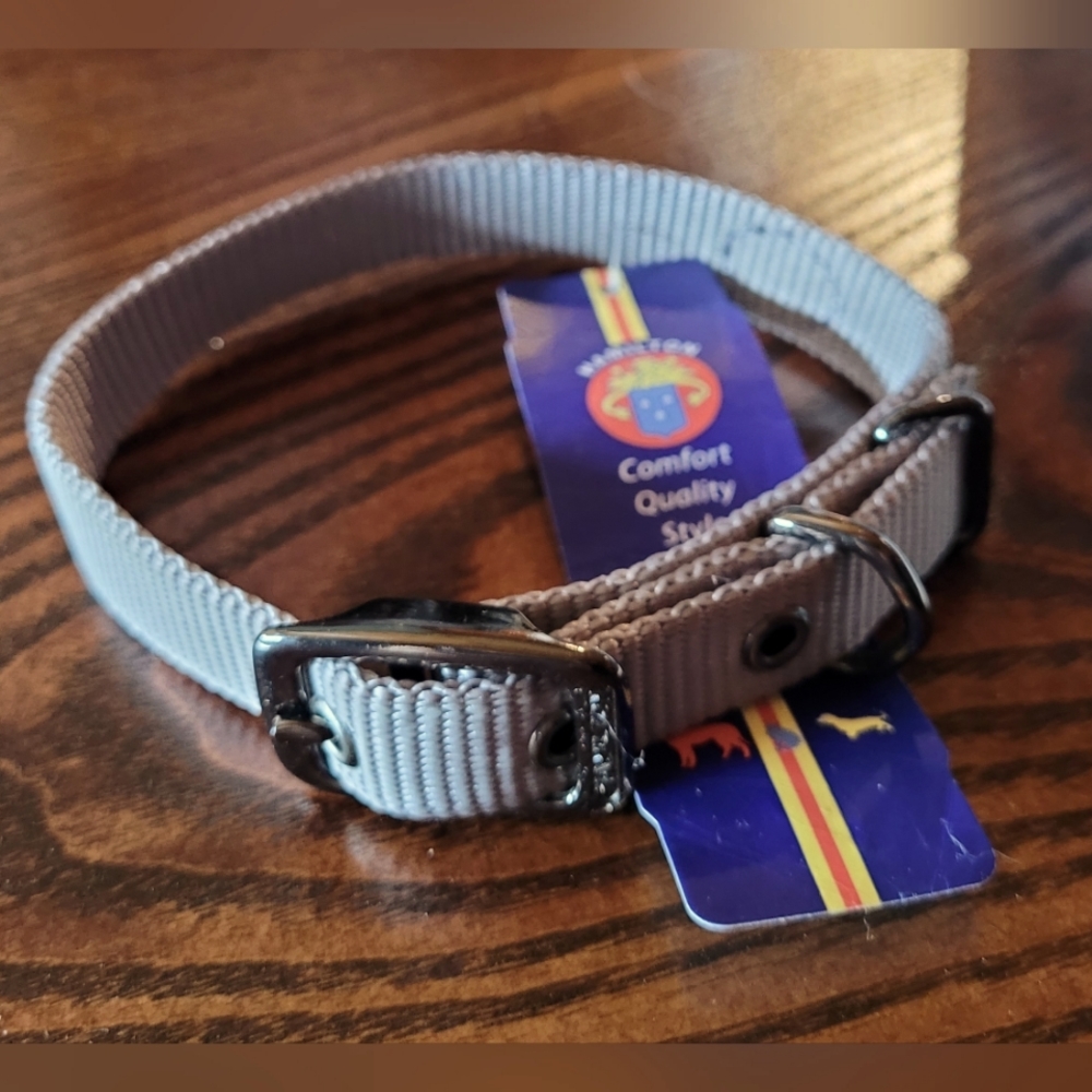 2 /$15  Hamilton Dog Collar Metal Buckle 16" Tag reads Amethyst